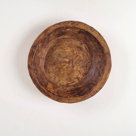 HAND CARVED ROUND BOWL