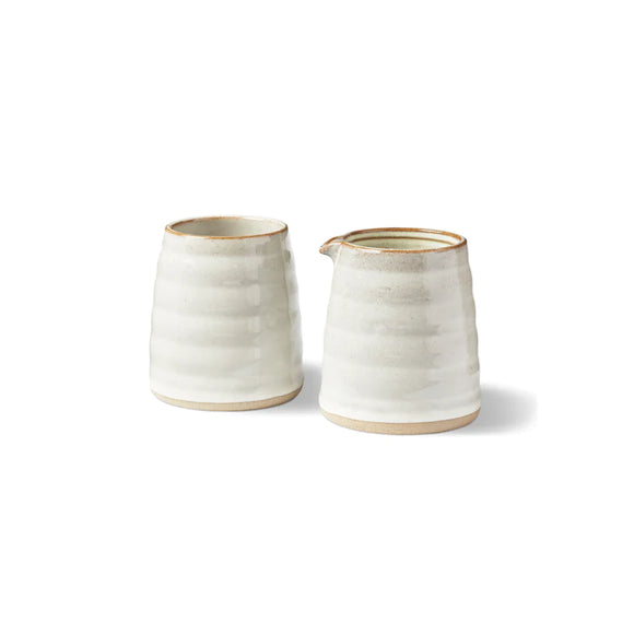 STONEWARE SUGAR AND CERAMER (SET OF 2)