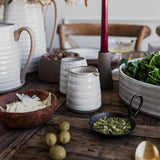 STONEWARE SUGAR AND CERAMER (SET OF 2)